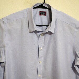 UNTUCKit Shirt Mens 3XL Long Sleeve Button Wrinkle Free Blue White Striped